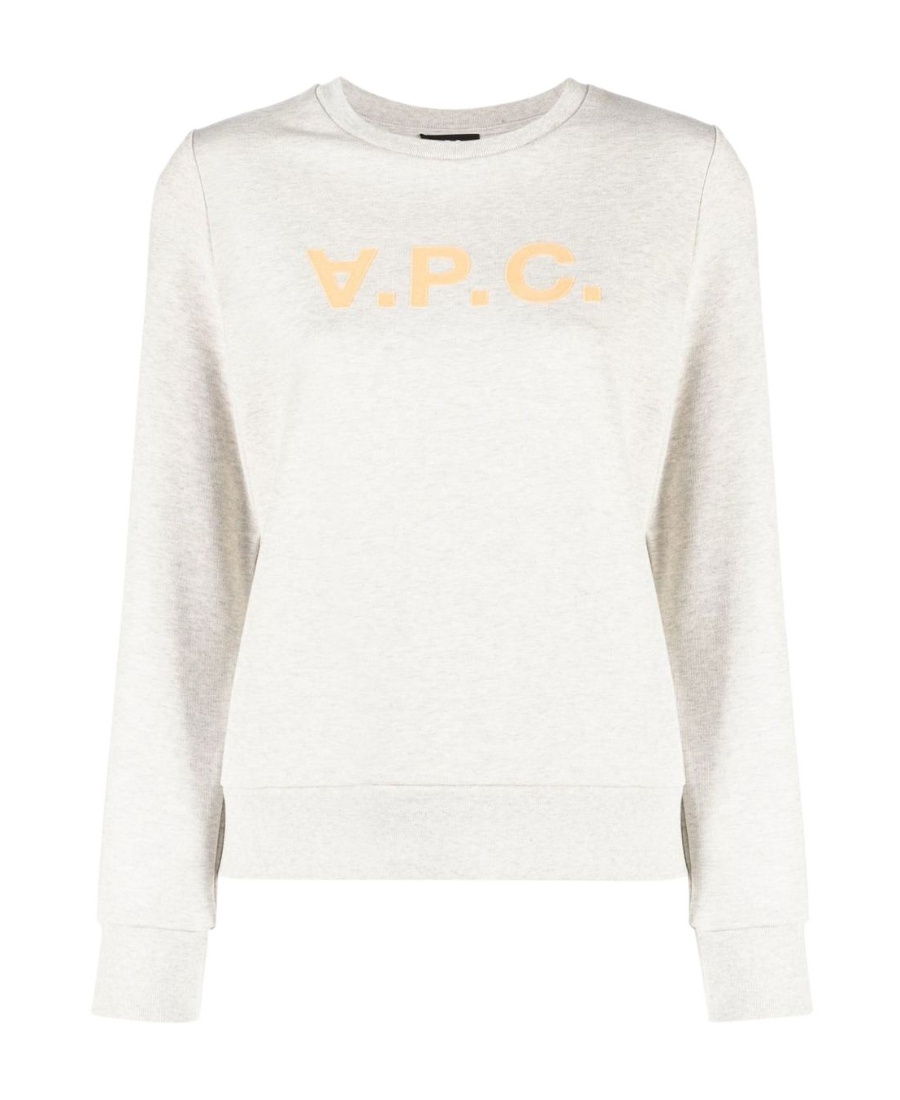 Apc Logo-print Crew-neck Sweatshirt In White