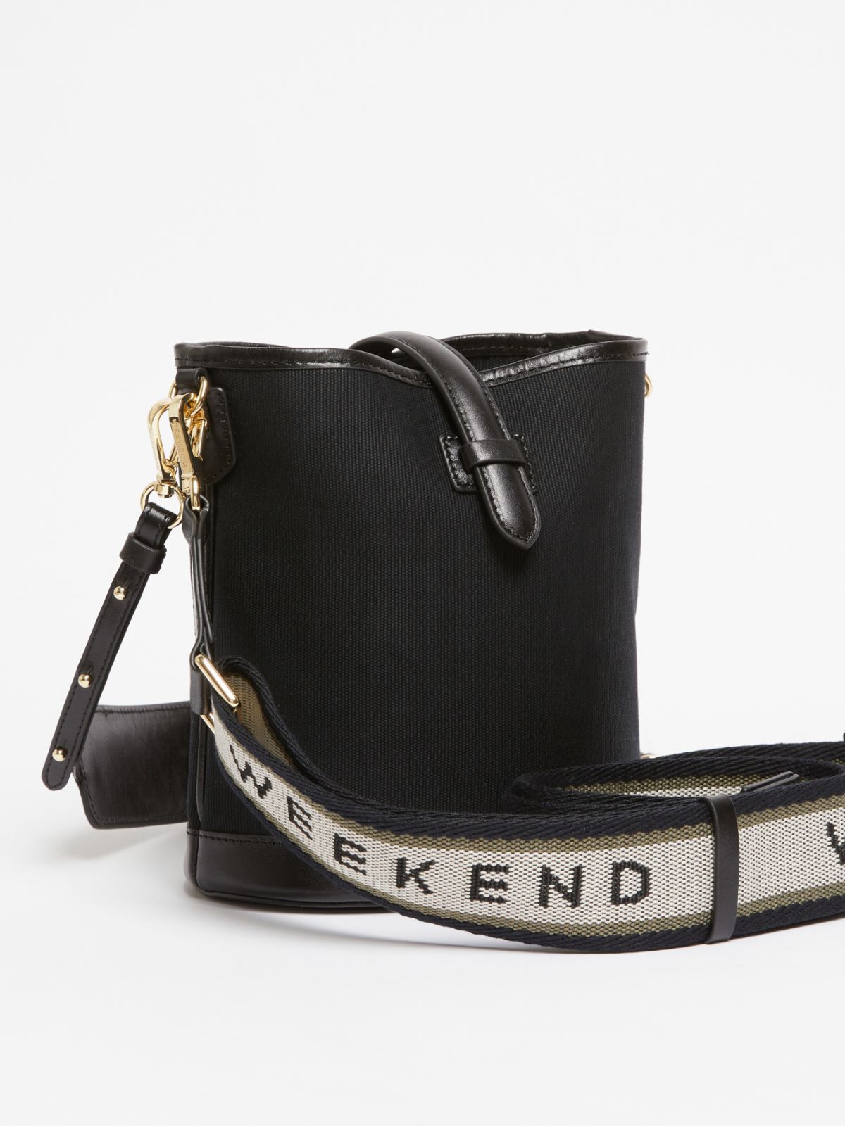 WEEKEND MAX MARA SMALL CANVAS BUCKET BAG