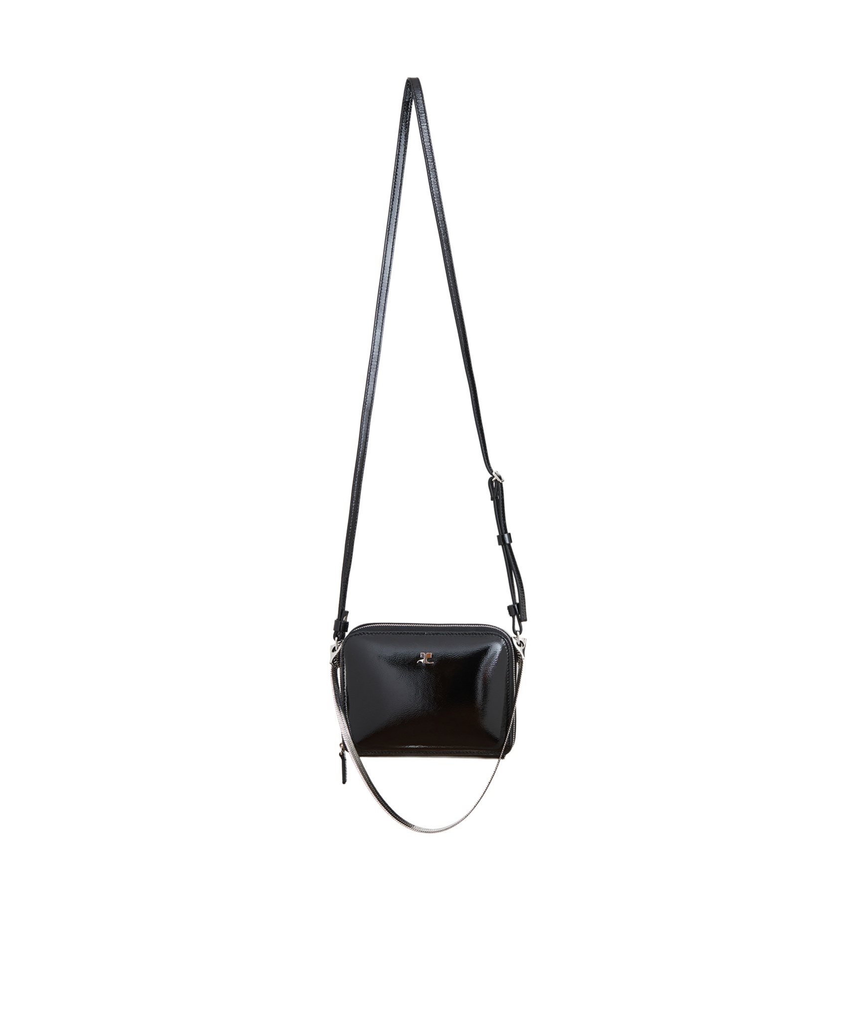 Courrèges Zippered Shoulder Bag In Black