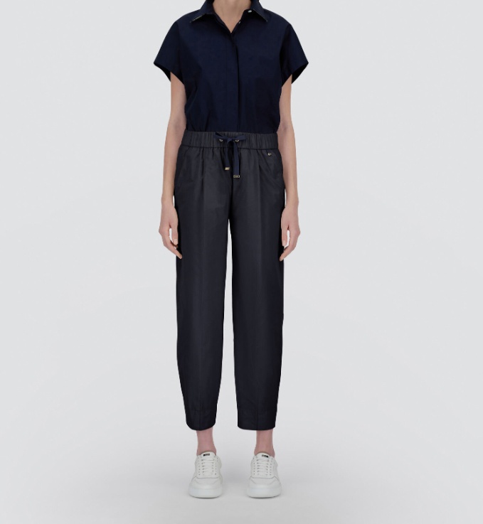 Herno New Techno Taffeta Trousers In Blue