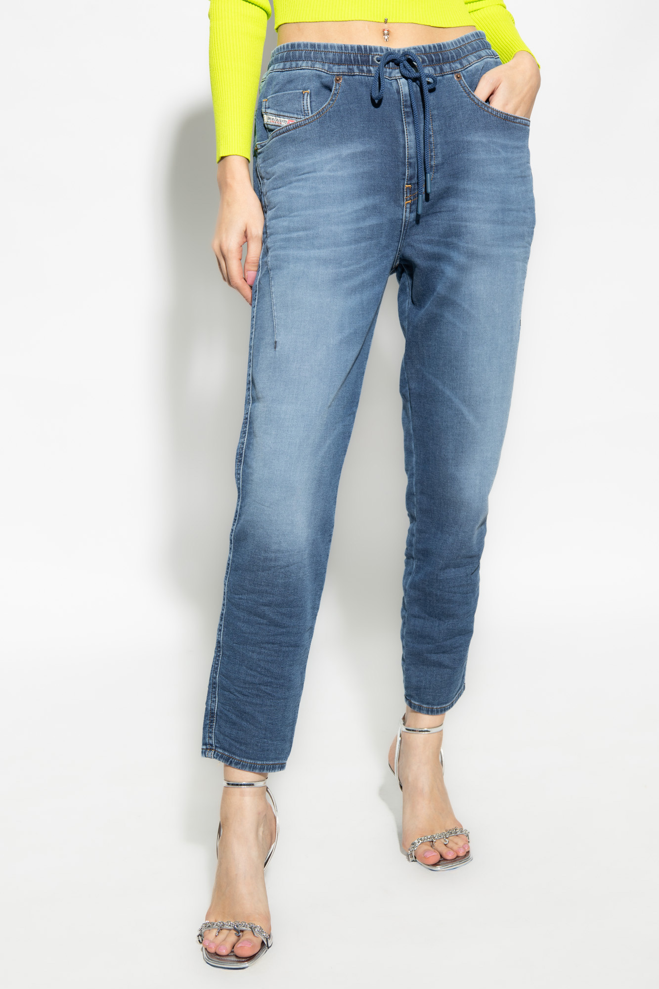 Diesel 2041 D-fayza Joggjeans 068hy Boyfriend Jeans In Blue