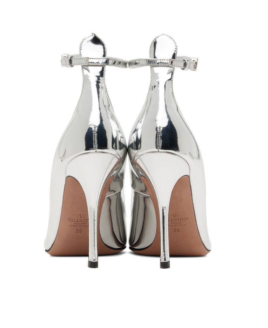 Valentino Silver Tan-go 100 Heels In White
