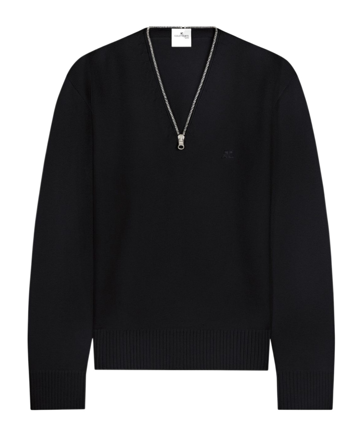 COURRÈGES ZIP-DETAILING WOOL SWEATER