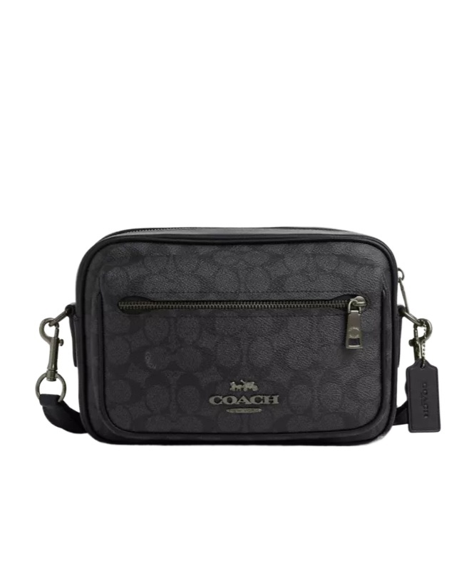 Coach Logo Cross-body Bag In Black