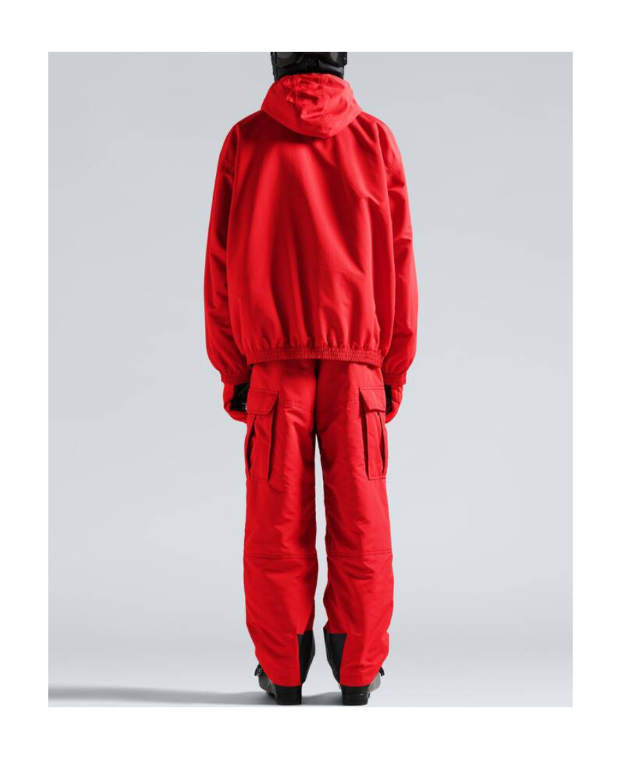 Balenciaga Logo-print Hooded Ski Jacket In Red