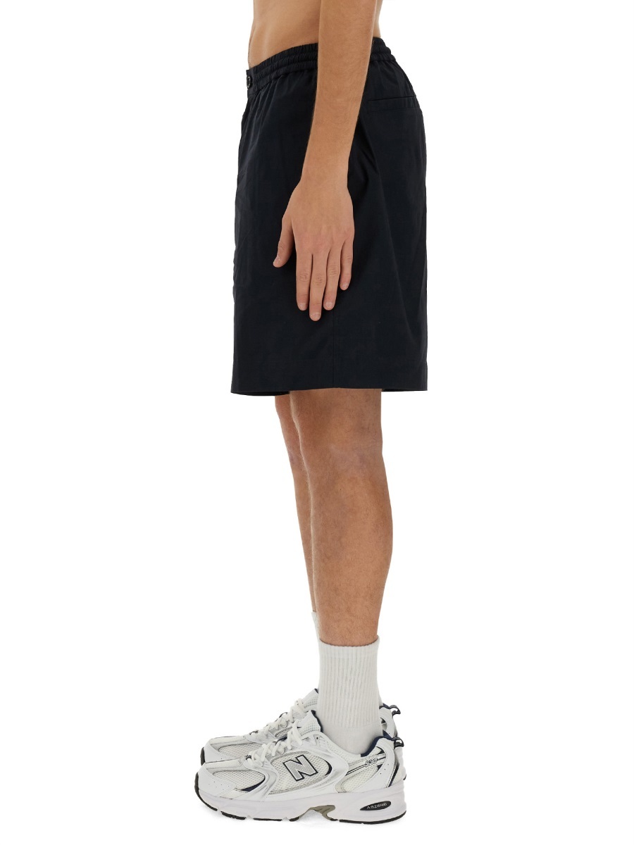 Shop Aspesi Elasticated-waist Poplin Shorts