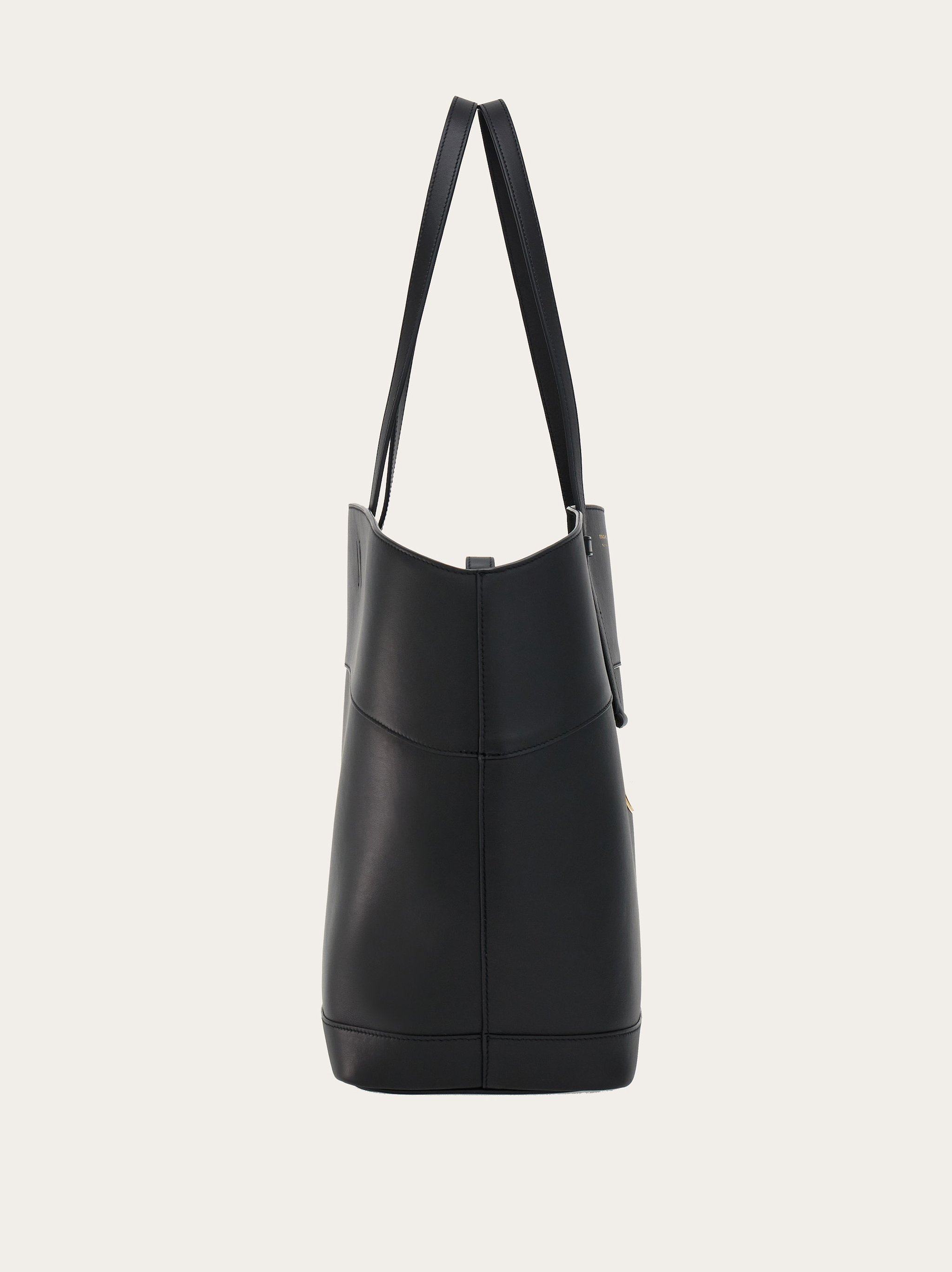 Ferragamo Salvatore Charming Logo Printed Top Handle Bag In Black