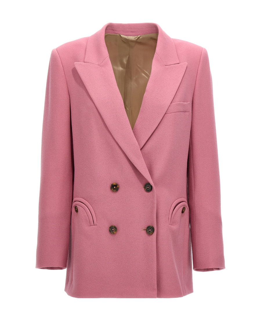 Blazé Milano Everynight Double Breasted Peak Lapel Blazer In Pink