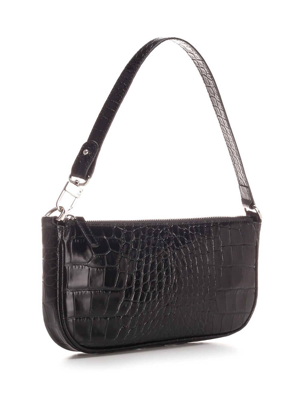 By Far Imitation Crocodile Pattern Handbag In White