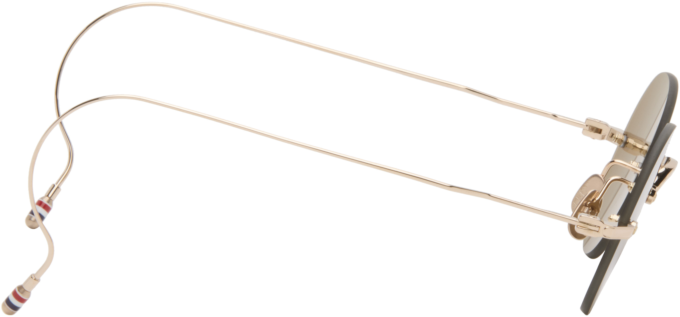 Thom Browne Eyewear Oval Frame Sunglasses In Gold