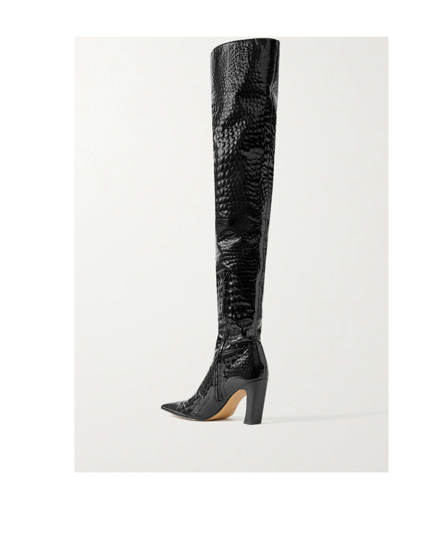 Khaite Marfa 90 Leather Knee-high Boots In Black