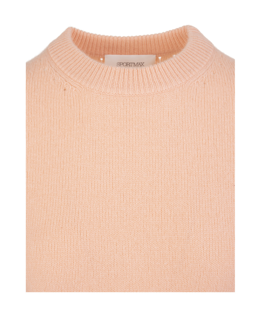 Sportmax Agitare Crewneck Knit Jumper In Nude
