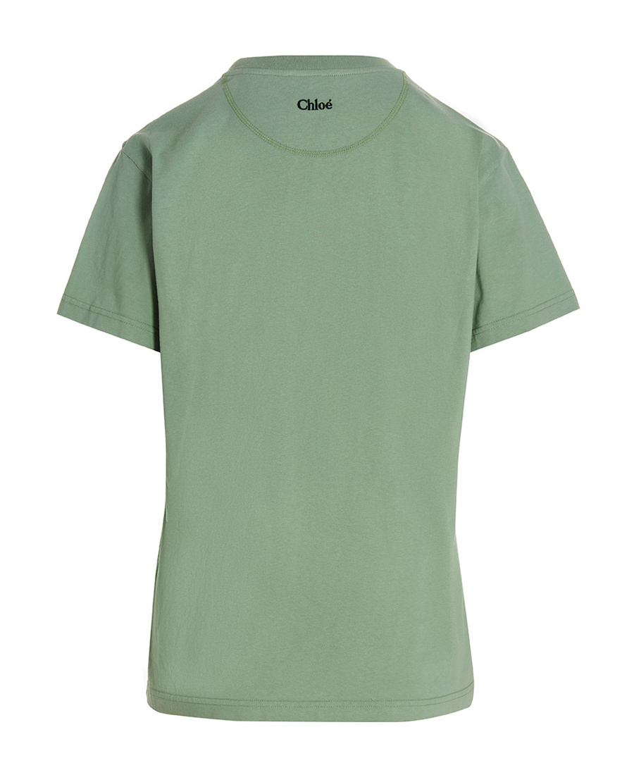 Chloé Logo-print Cotton T-shirt In Green