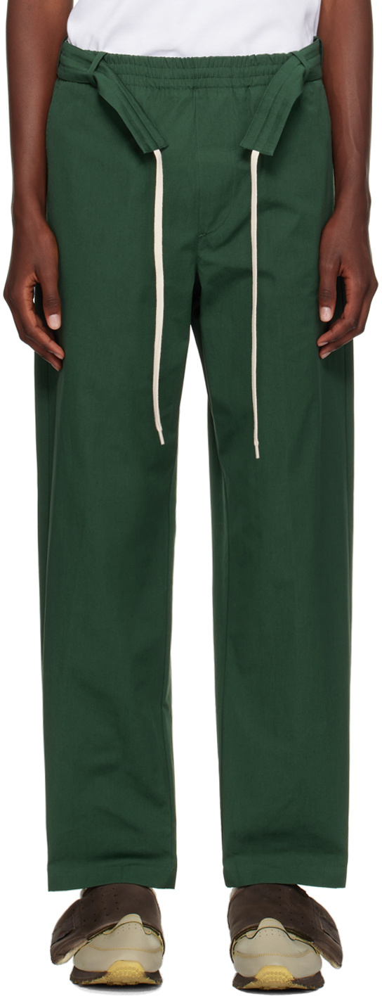 Craig Green Cotton Tapered Trousers In Green