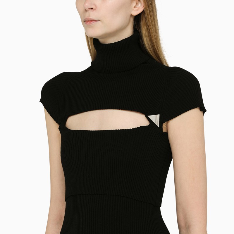 Attico Black Midi Dress In Black