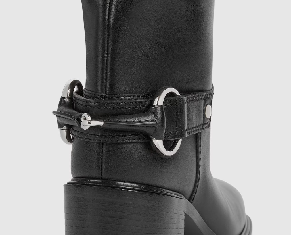 Gucci Women Smooth Leather Boot In Black