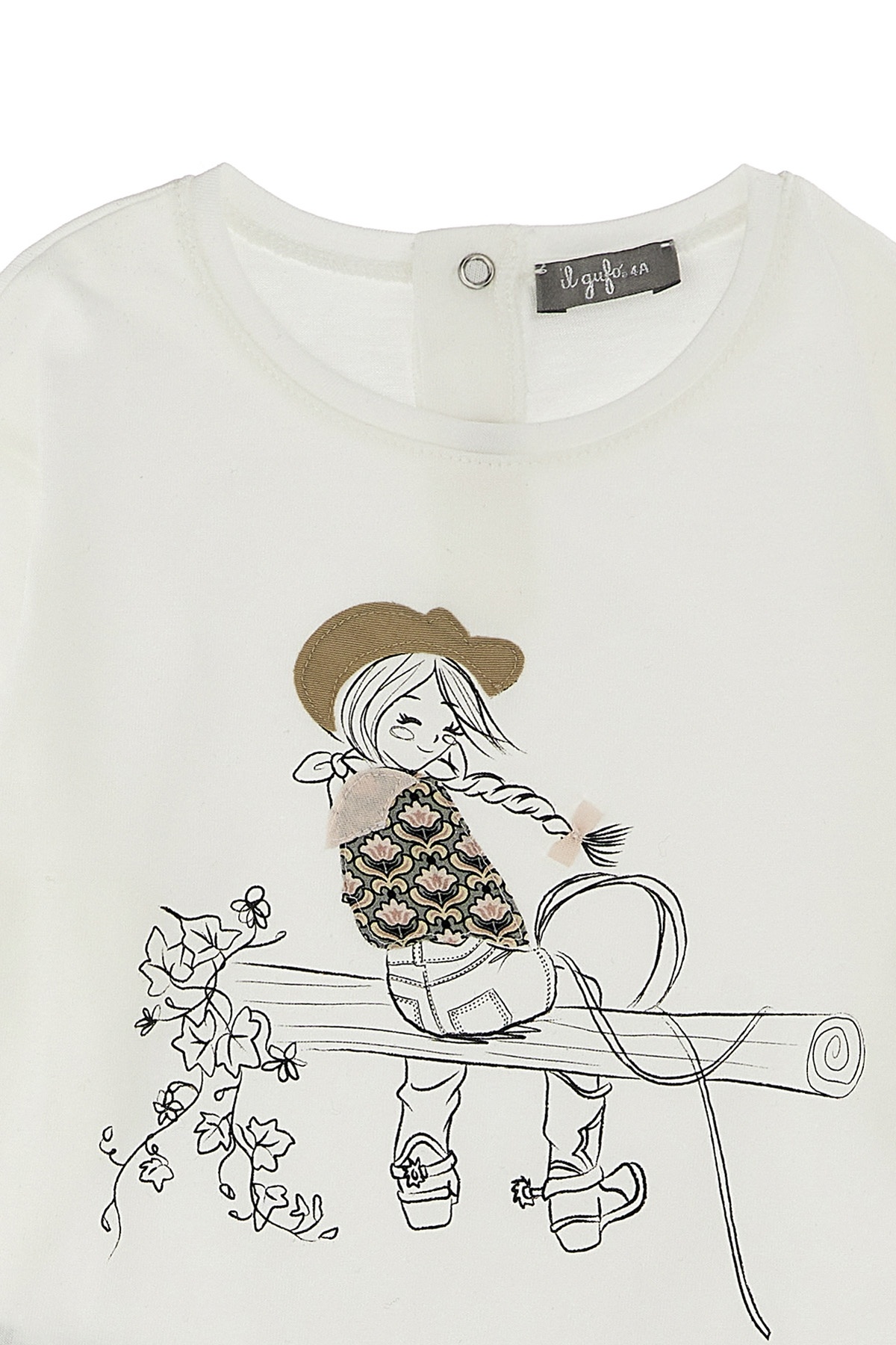 Il Gufo Graphic-print Long-sleeve Top In White