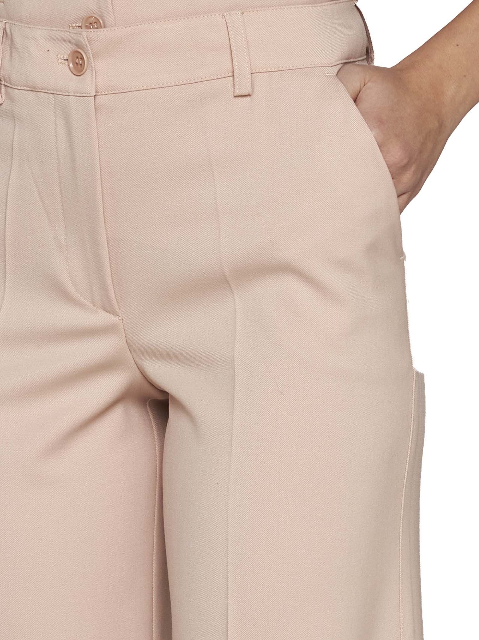Shop P.a.r.o.s.h Belt Ring Casual Pants In Nude