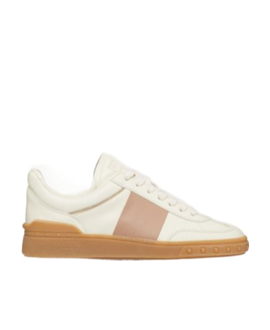 Shop Valentino Upvillage Trainer In Calfskin Leather In White