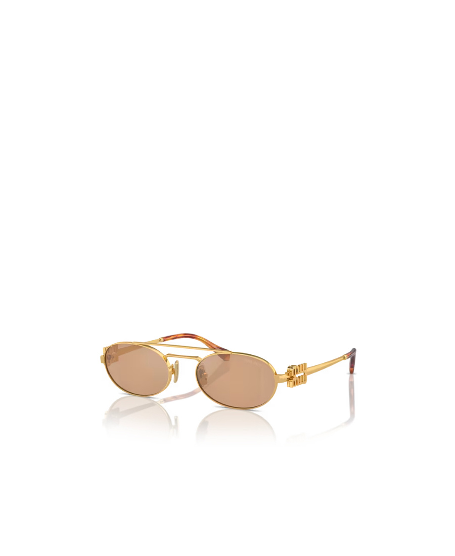 Miu Miu Mu 54zs Gold Sunglasses In Nude