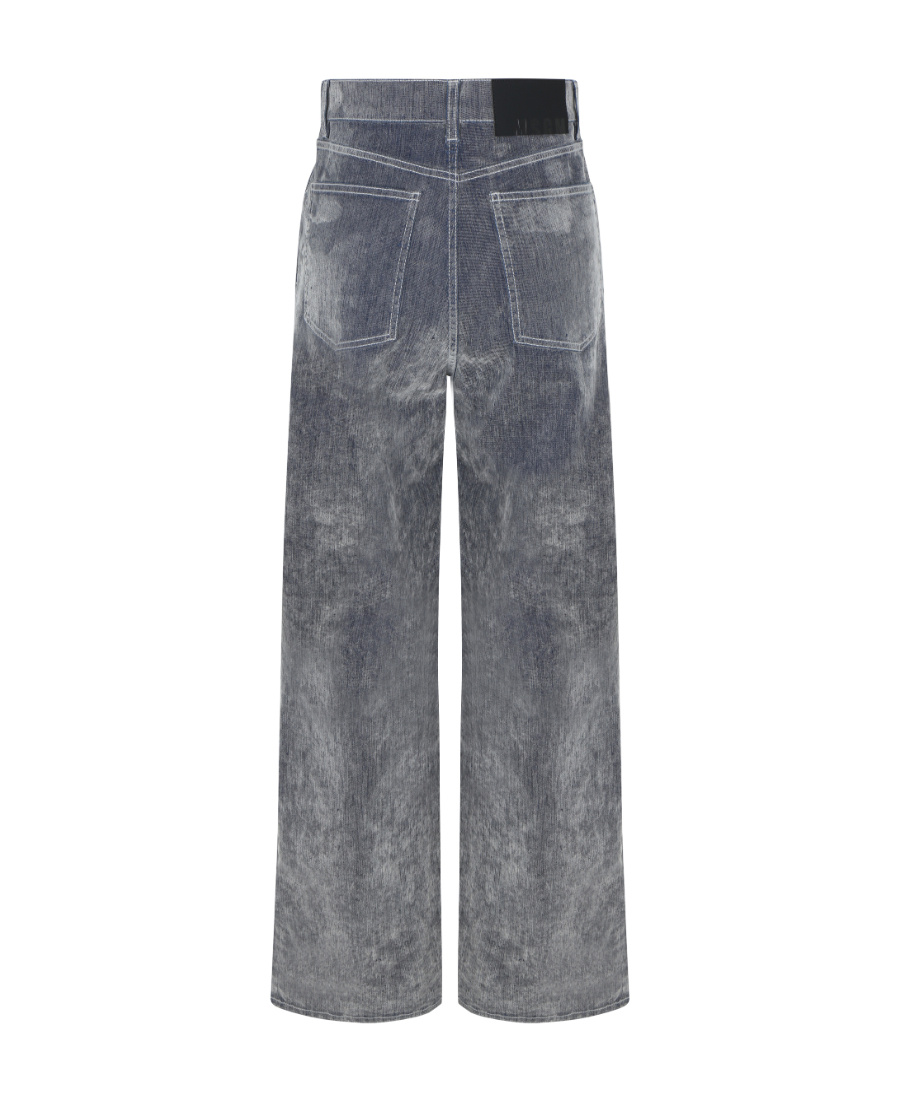 MSGM HIGH-WAISTED WIDE-LEG TROUSERS