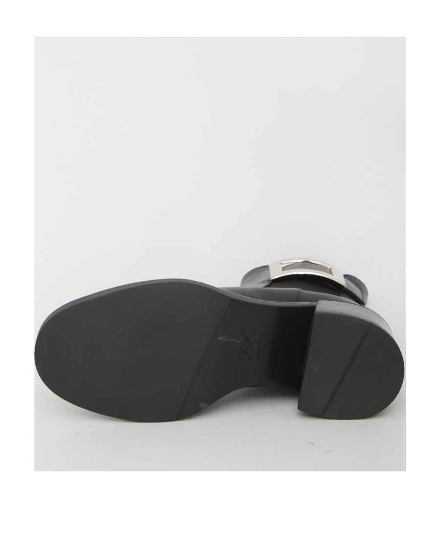 ROGER VIVIER VIV' RANGERS METAL BUCKLE CHELSEA BOOTS IN LEATHER