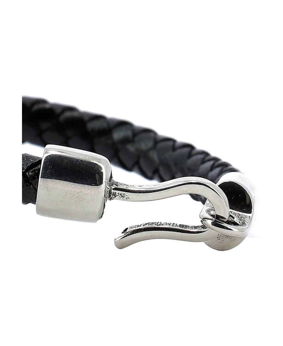 Alexander Mcqueen Skull Charm Braided Bracelet In Black