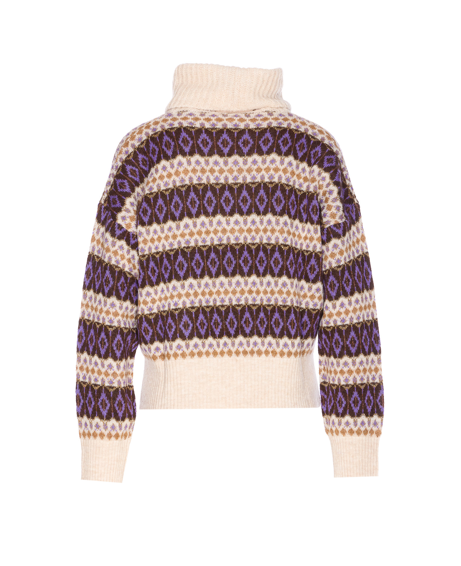 Liu •jo Turtleneck Knitwear Patterned Design In Brown