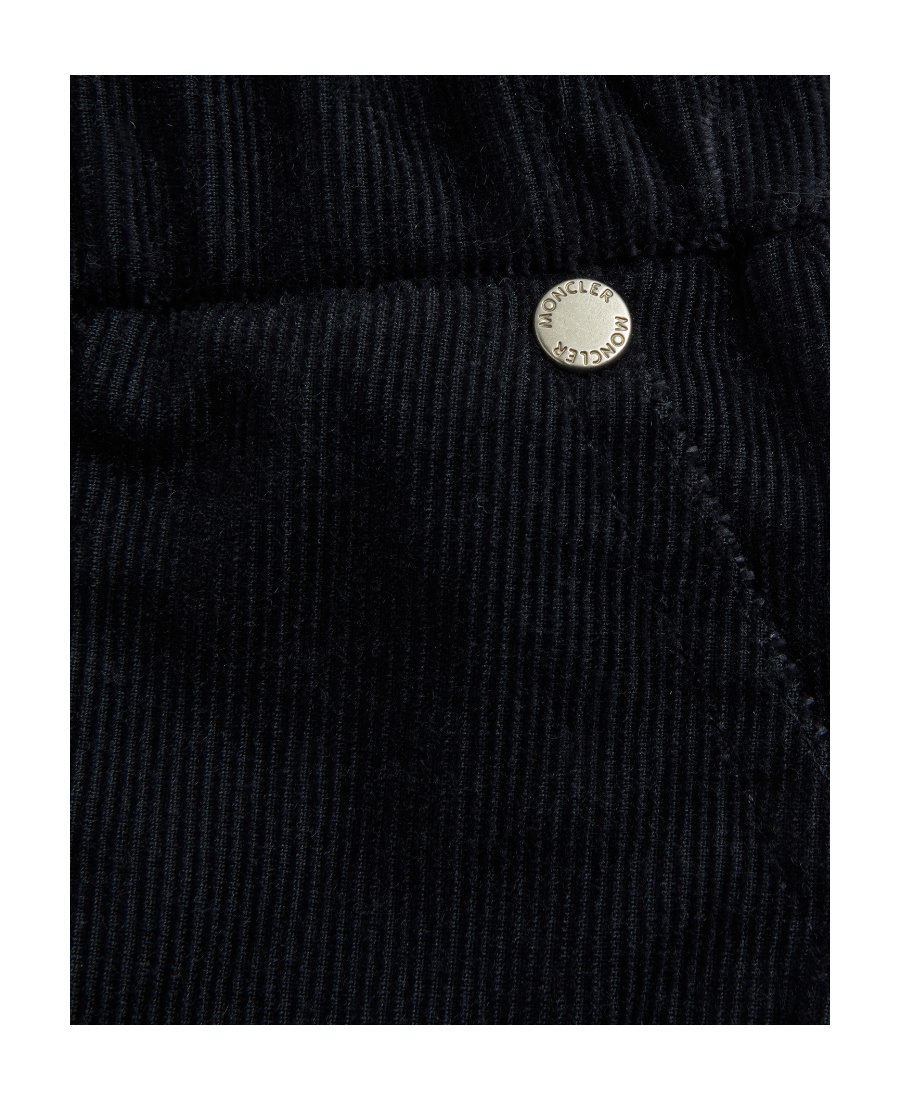 Moncler Velvet Trackpants In Blue