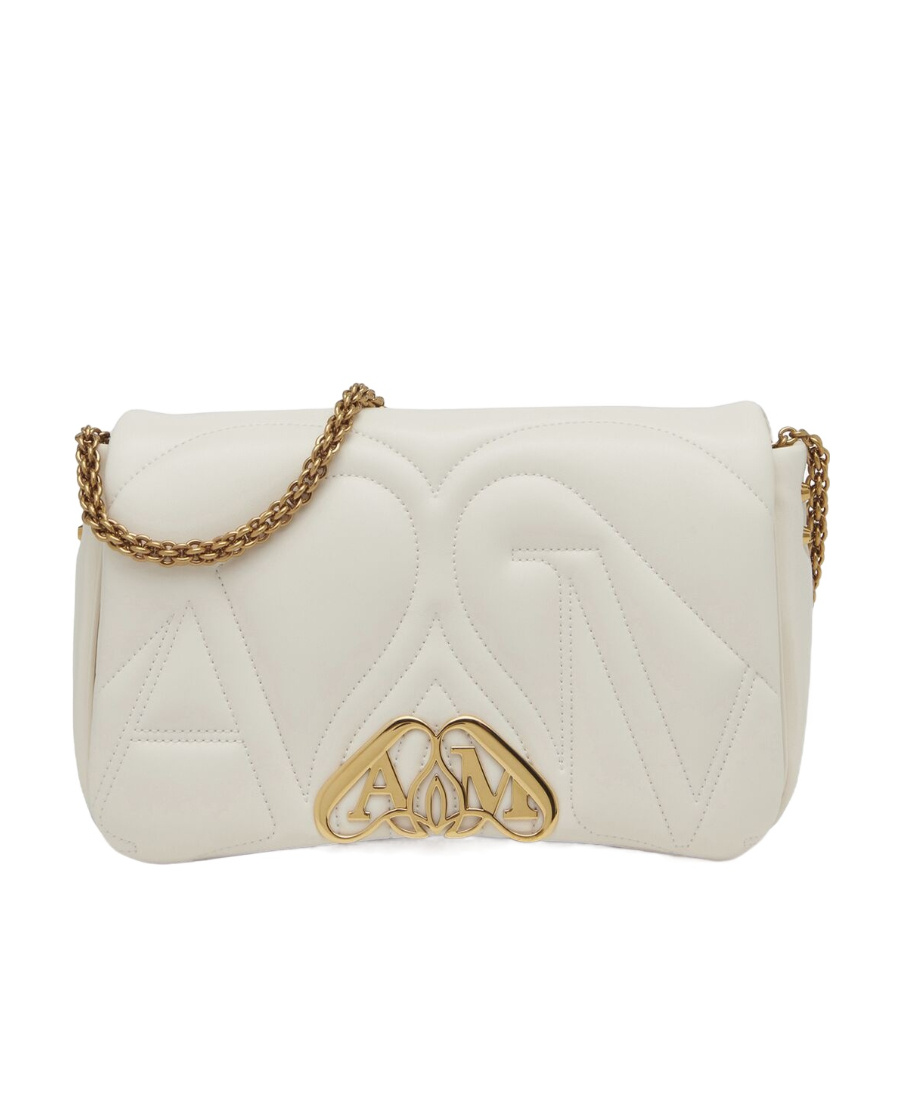 Alexander Mcqueen Small The Seal Shoulder Bag In White