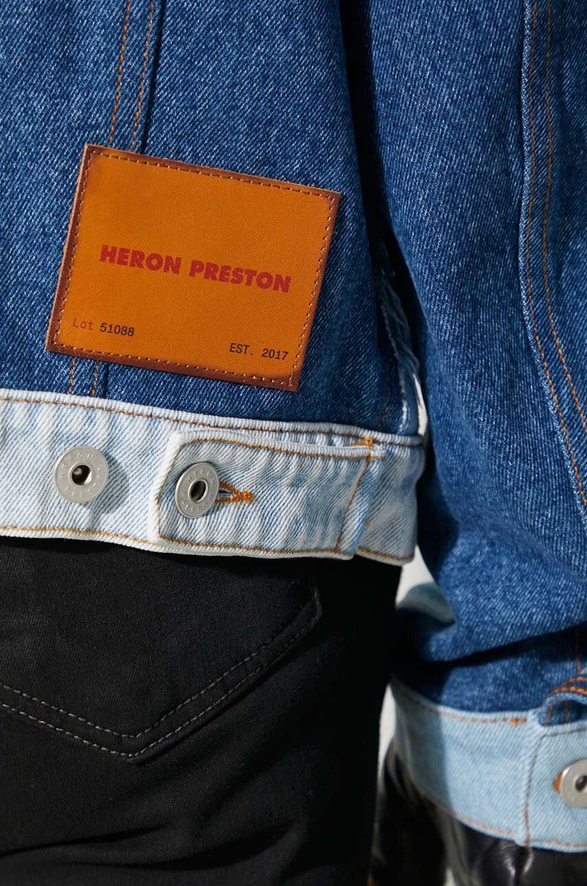 Heron Preston Logo-patch Denim Jacket In Blue