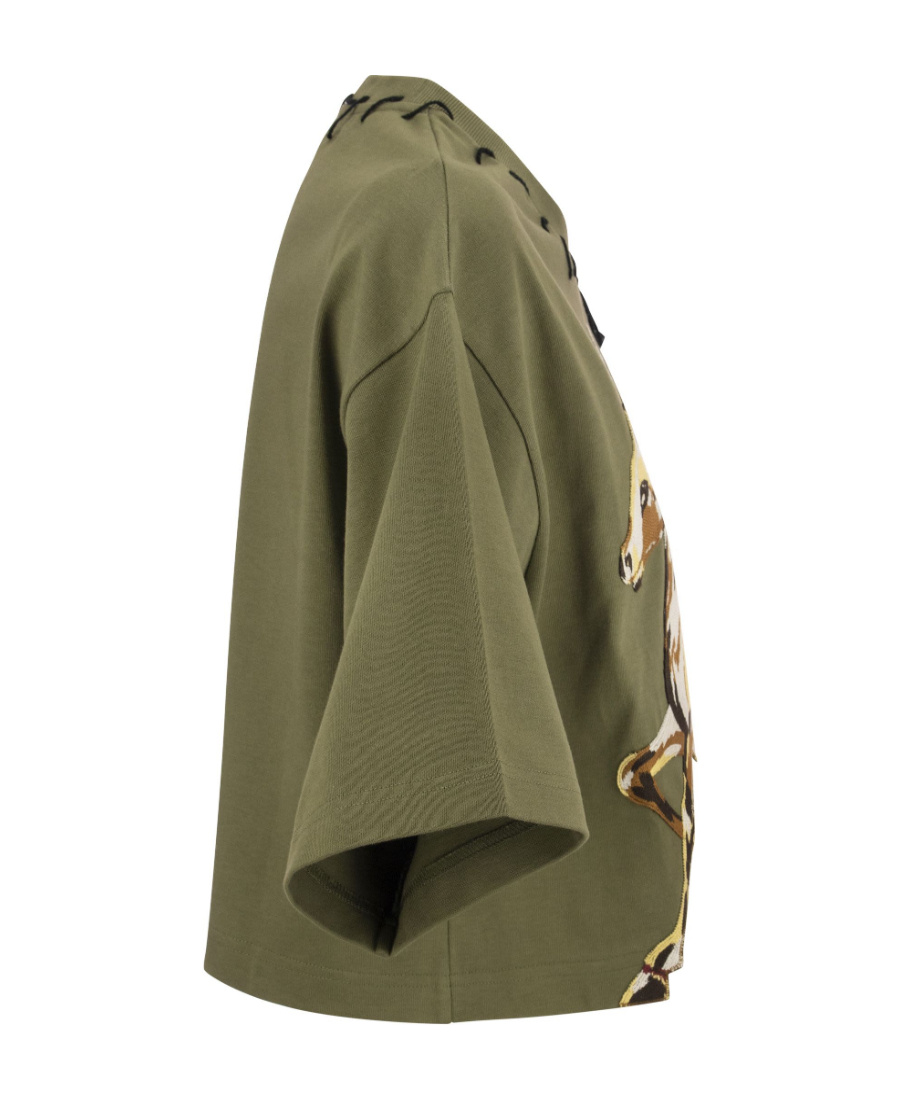 Etro Pegaso-patch T-shirt In Green