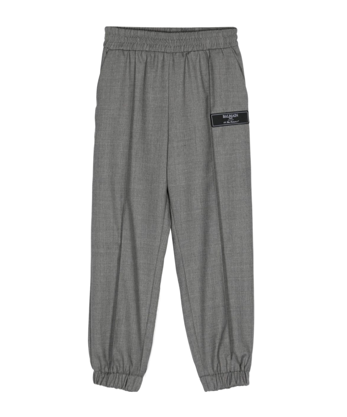 Balmain Mid-rise Tapered Trousers In Gray