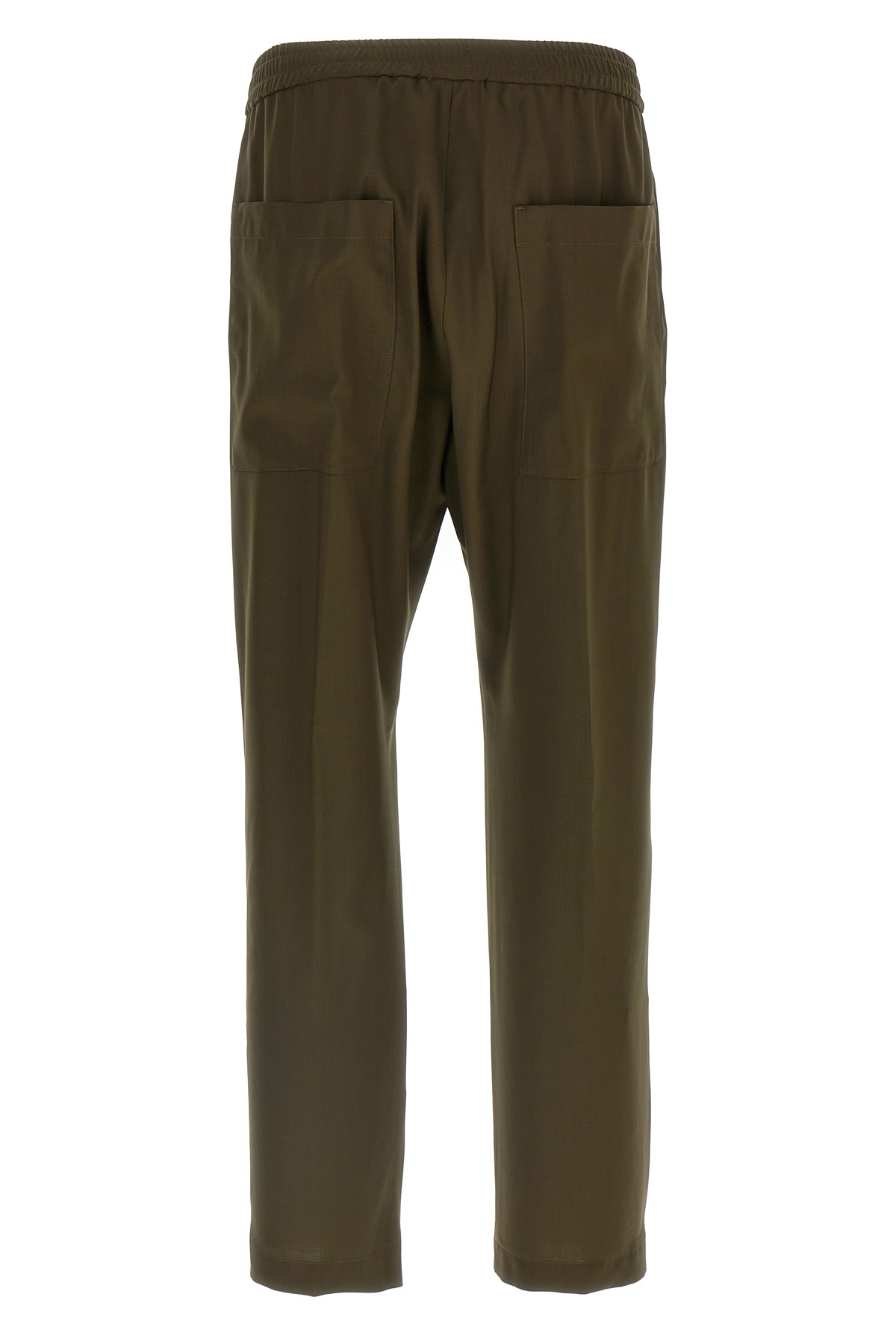 Barena Venezia Straight Leg Elastic Waistband Pants With Back Pockets In Brown
