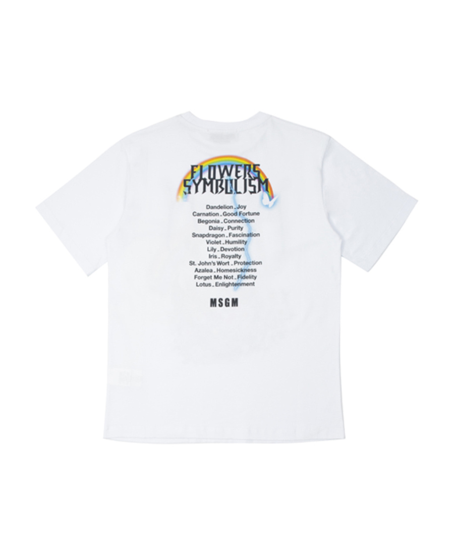 Msgm Printed Short-sleeved T-shirt In White