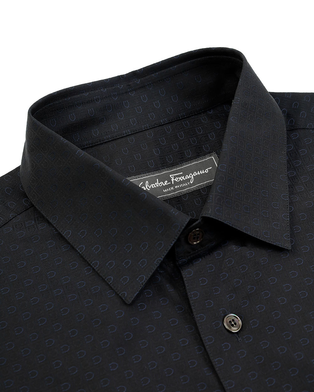 Ferragamo Long-sleeved Shirt In Black