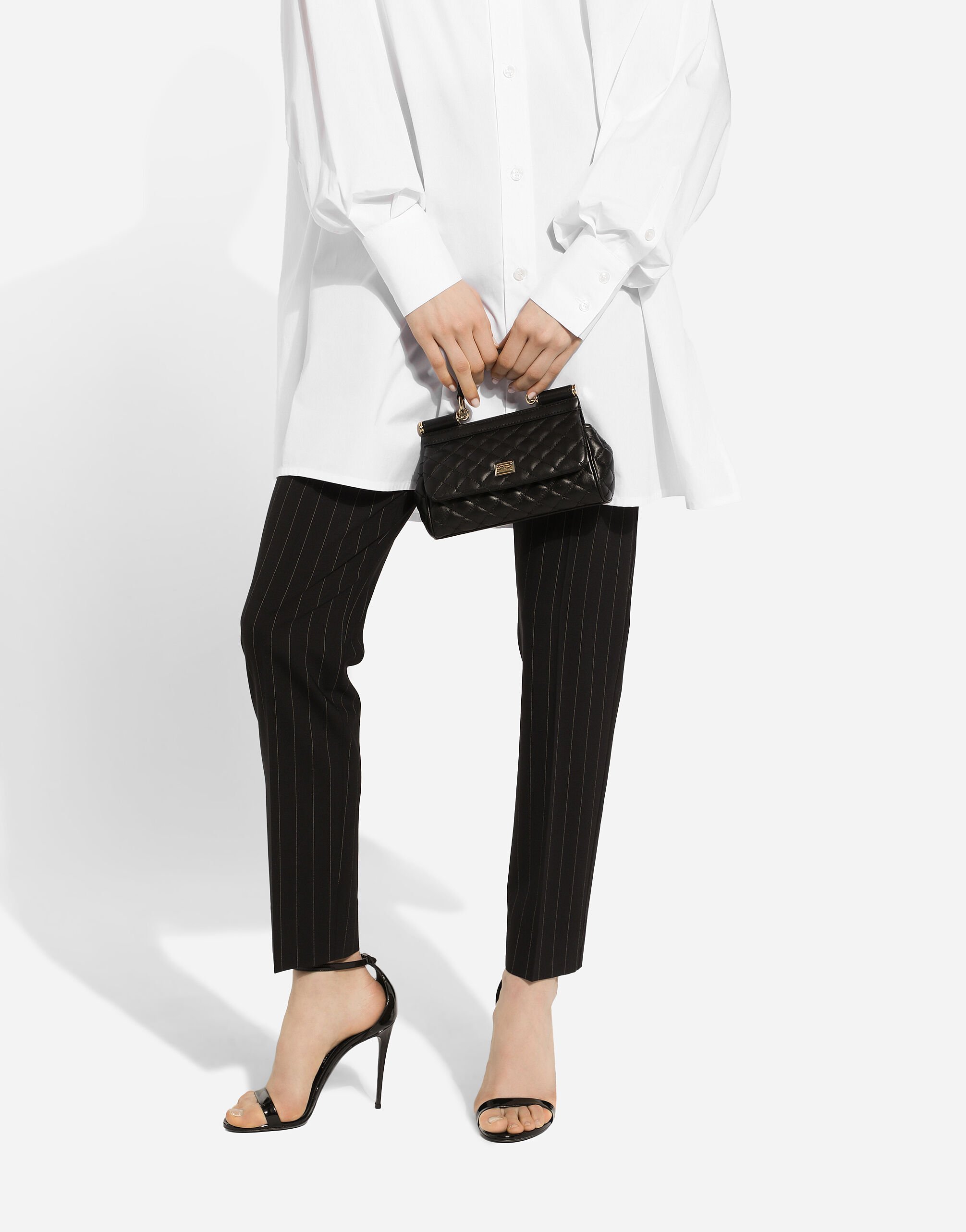 Dolce & Gabbana Elongated Sicily Cross Body Bag In Black