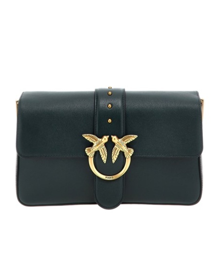 Shop Pinko Love One Classic Crossbody Bag In Green