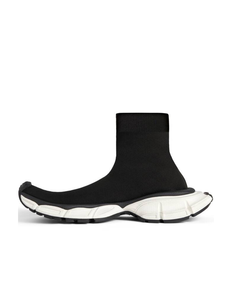 Balenciaga 3xl Sock Logo-print Stretch-knit Slip-on Sneakers In Black