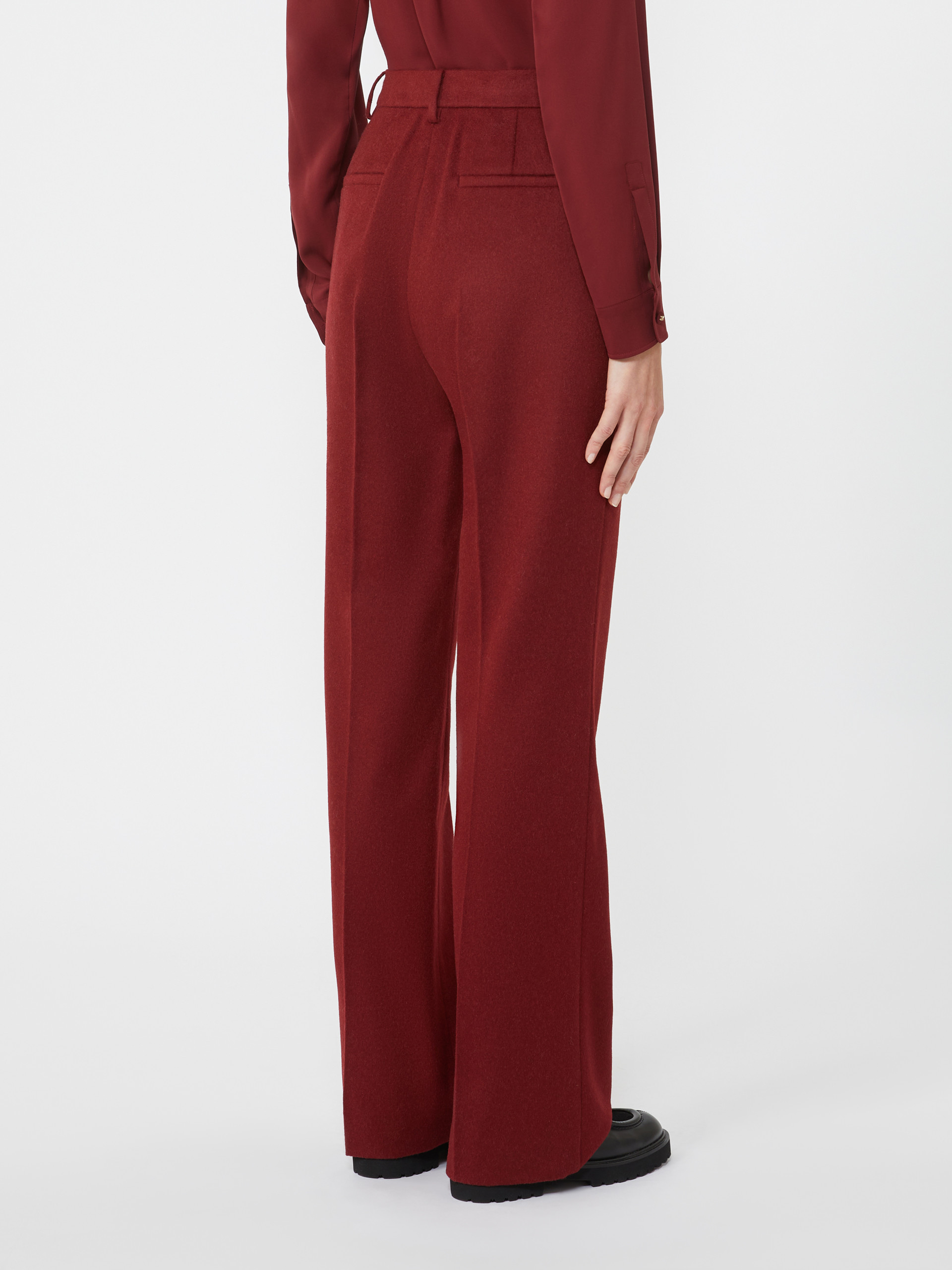 Max Mara Menswear-style Camel Trousers In Red