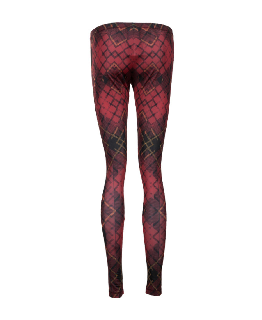 Alexander Mcqueen Classic Printed Pencil Leggings In Red