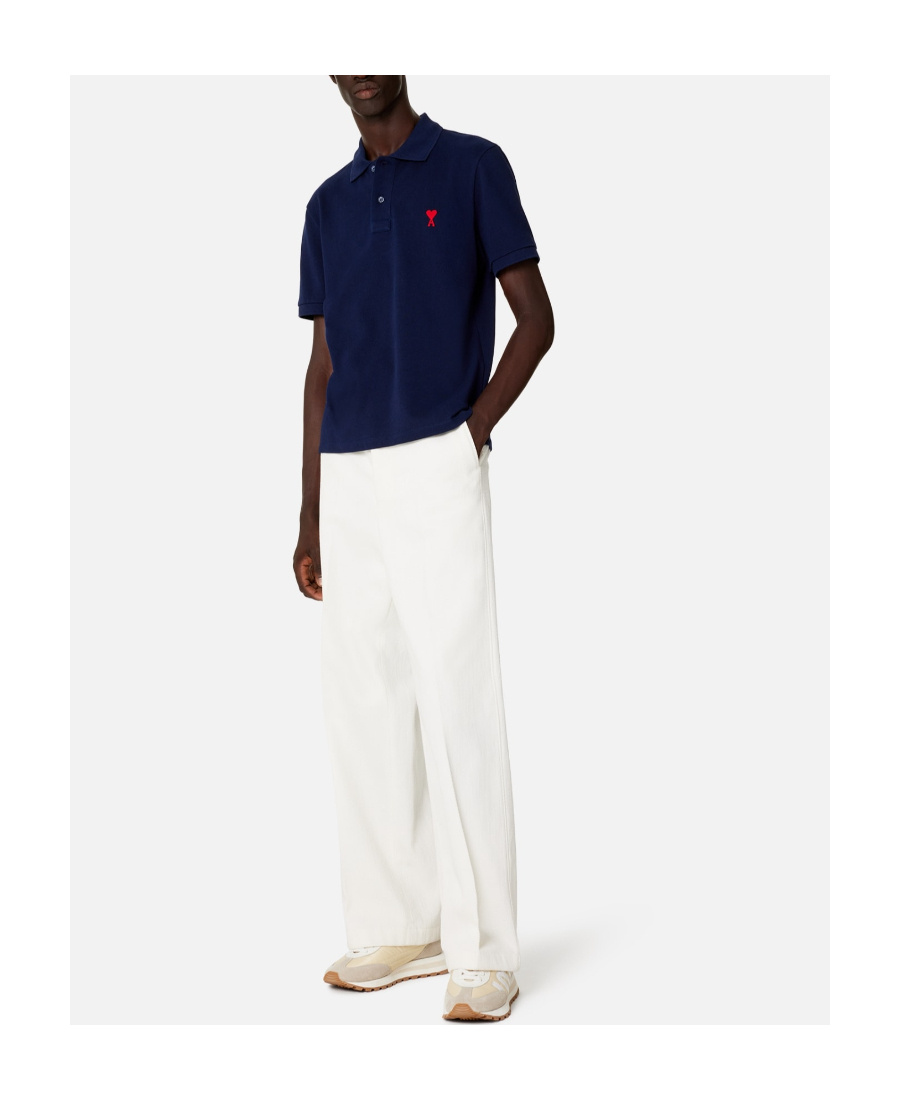 Ami Alexandre Mattiussi Straight-leg Cotton Trousers In White