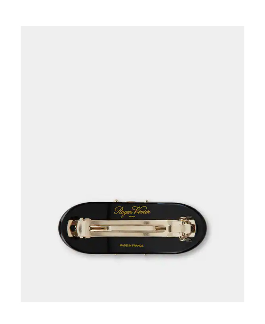 Shop Roger Vivier Broche Vivier Buckle Hair Clip In Black