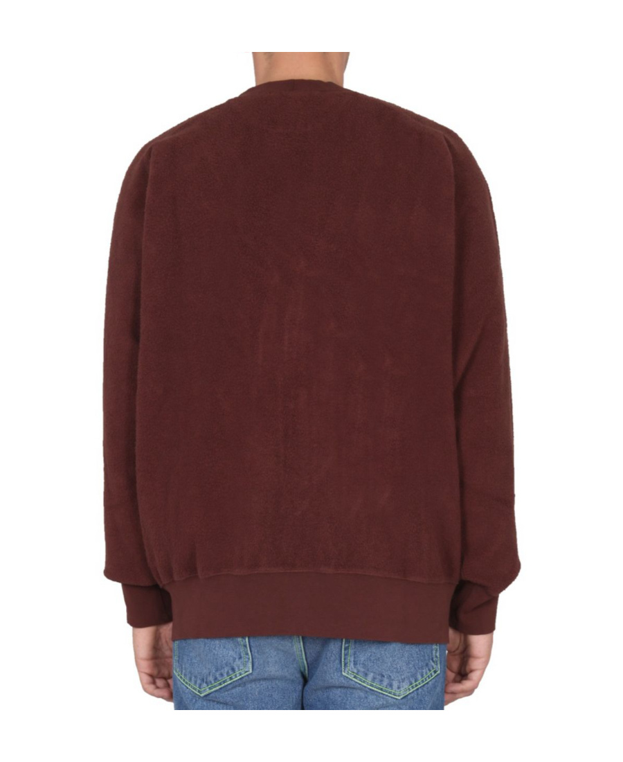 Msgm Classic V-neck Cardigan With Ribbed Accents In Red