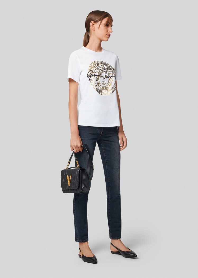 Versace Medusa Crew-neck T-shirt In White
