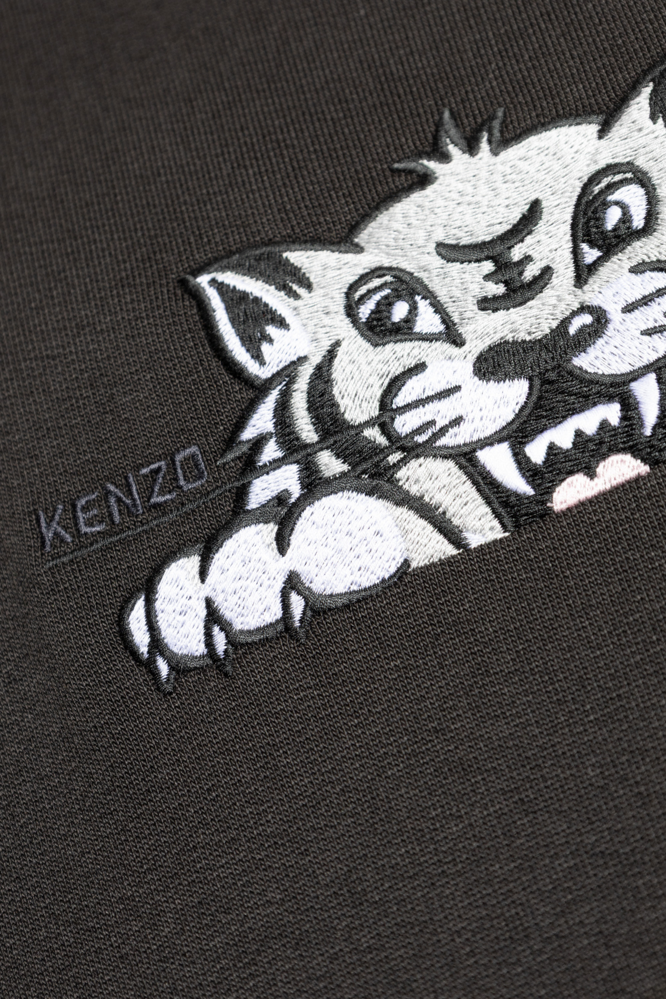 Kenzo Happy Tiger Hoodie In Black