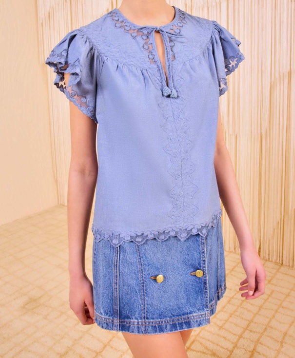 Ulla Johnson Effie Top In Blue