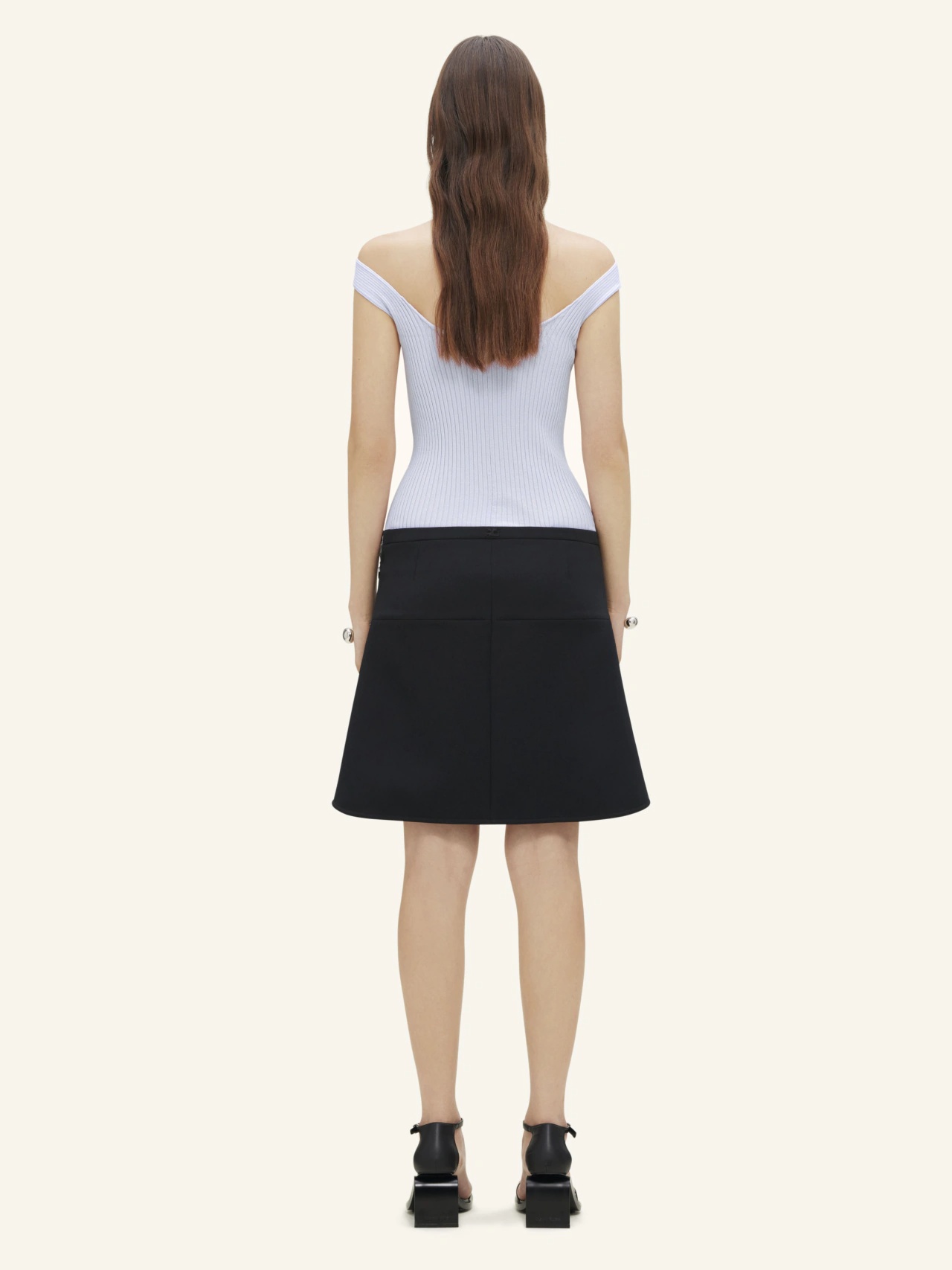 Courrèges Logo-embossed Ribbed-knit Tank Top In White
