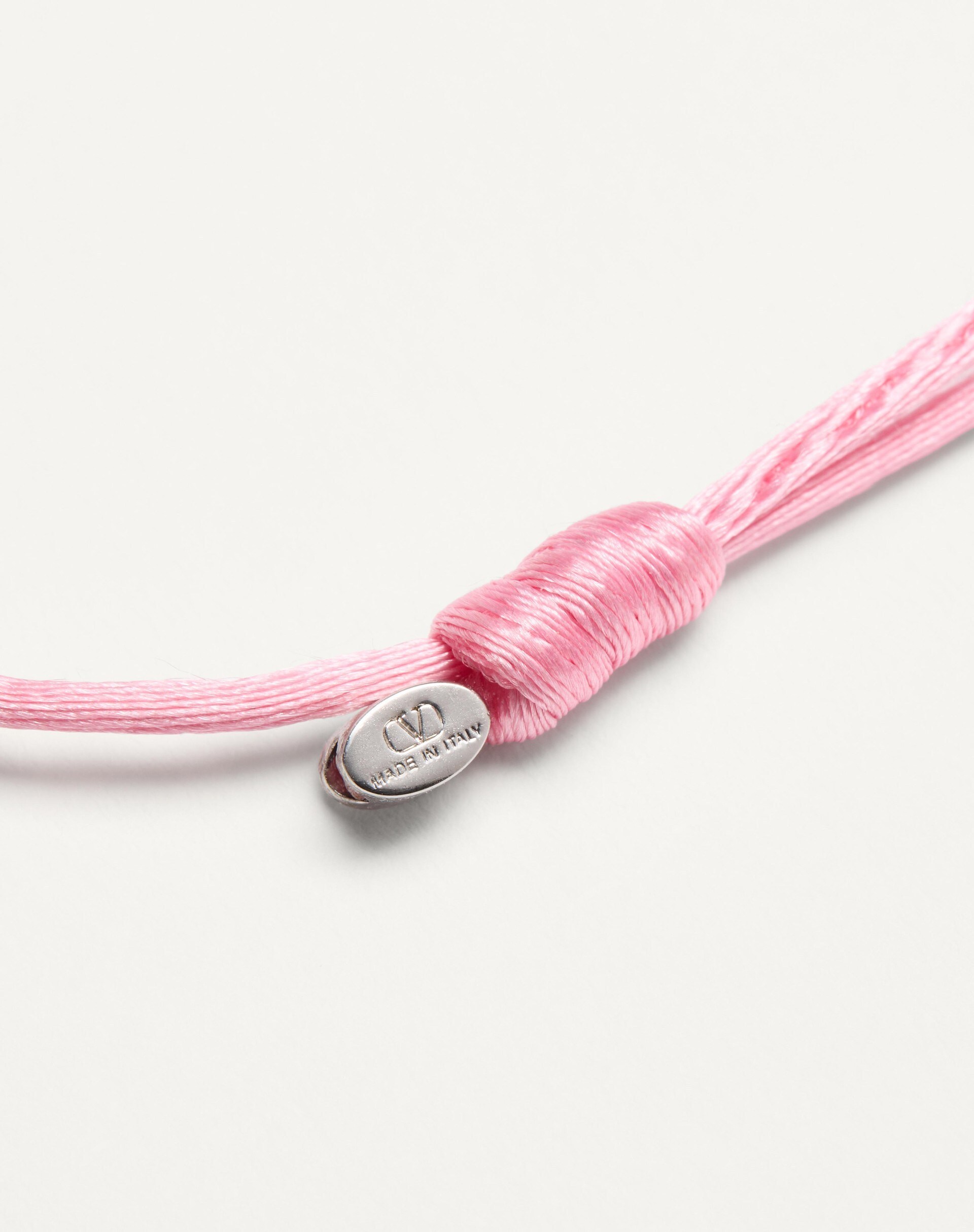 Valentino Vlogo Signature Fabric Bracelet In Pink