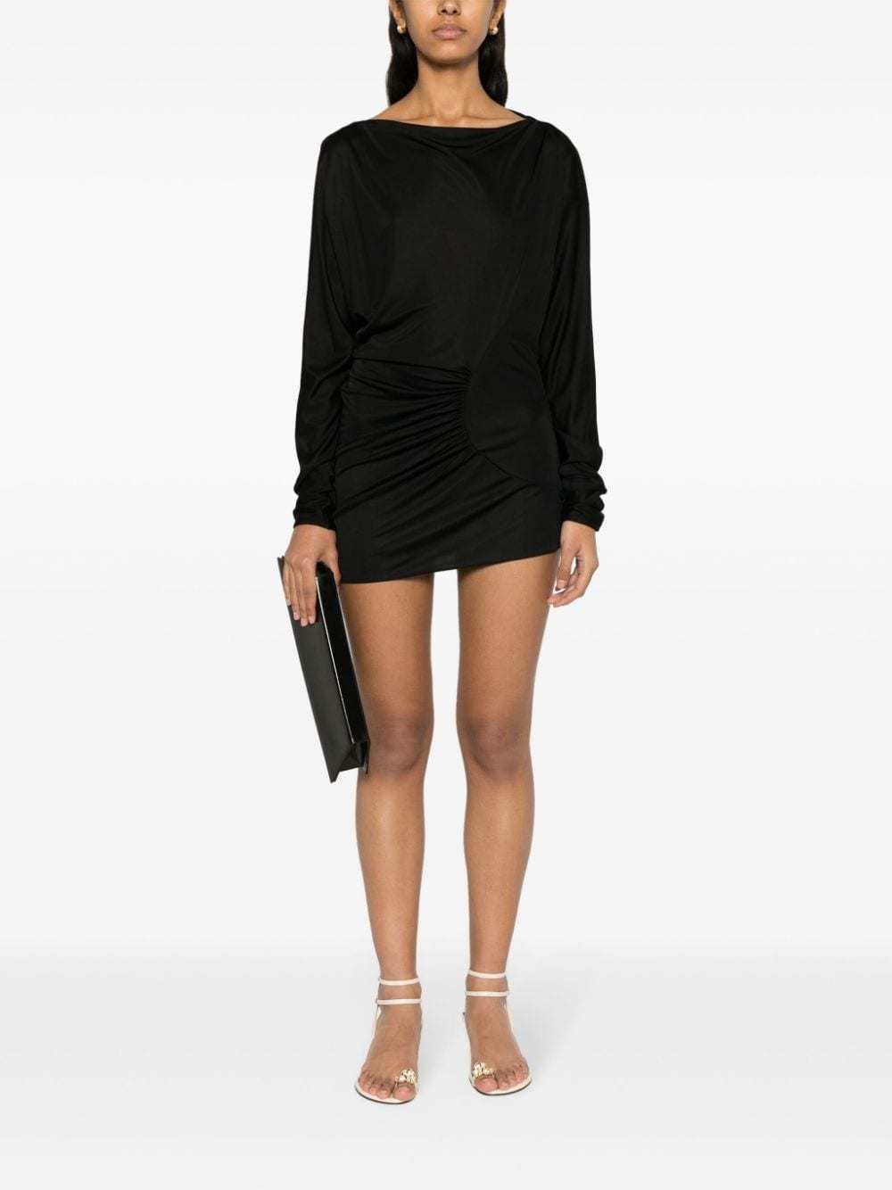 Khaite Ciro Long-sleeve Minidress In Black